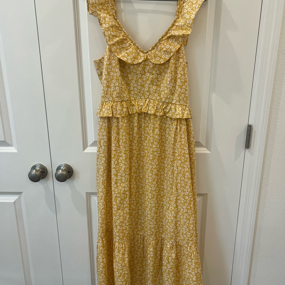 J. Crew Yellow Floral Maxi Dress